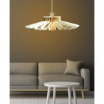 ΦΩΤΙΣΤΙΚΟ ΟΡΟΦΗΣ ΞΥΛΙΝΟ ΚΡΕΜΑΣΤΟ ΛΕΥΚΟ LH10.7348.02 Φ68x50Υ εκ. - Image 4