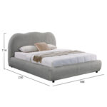 ΚΡΕΒΑΤΙ ΜΕ ΑΠΟΘ.ΧΩΡΟ KALLY LH10.729.01 ΓΚΡΙ FEAUX FUR ΥΦΑΣΜΑ--ΓΙΑ ΣΤΡΩΜΑ 160x200εκ - Image 3