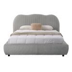 ΚΡΕΒΑΤΙ ΜΕ ΑΠΟΘ.ΧΩΡΟ KALLY LH10.729.01 ΓΚΡΙ FEAUX FUR ΥΦΑΣΜΑ--ΓΙΑ ΣΤΡΩΜΑ 160x200εκ - Image 4