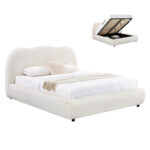 ΚΡΕΒΑΤΙ ΜΕ ΑΠΟΘ.ΧΩΡΟ KALLY LH10.729.03 ΜΠΕΖ FAUX FUR ΥΦΑΣΜΑ--ΓΙΑ ΣΤΡΩΜΑ 160x200εκ - Image 2