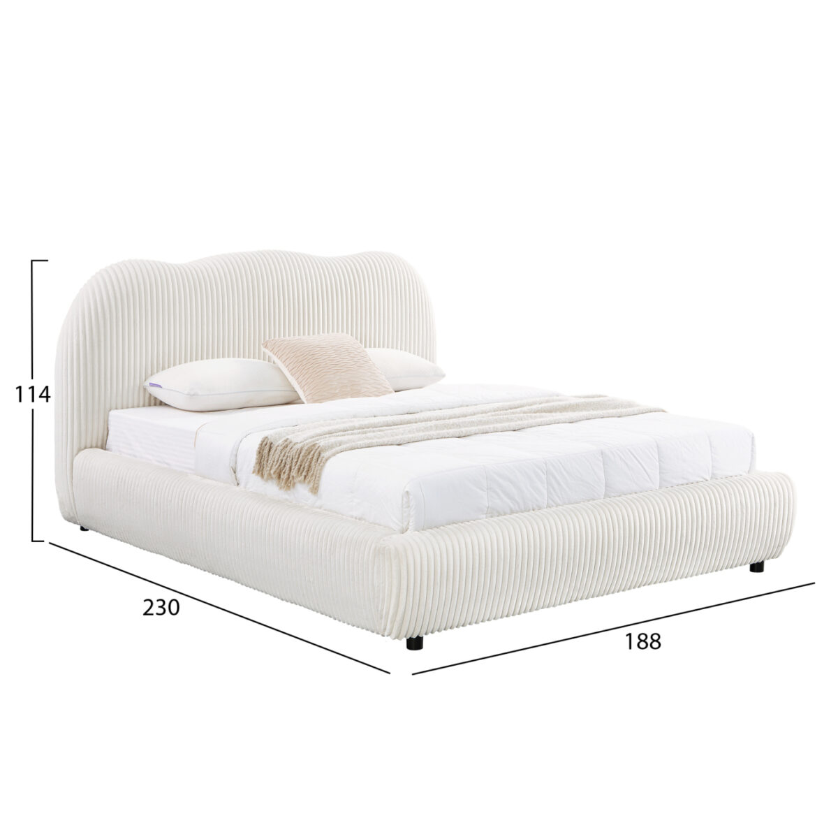 ΚΡΕΒΑΤΙ ΜΕ ΑΠΟΘ.ΧΩΡΟ KALLY LH10.729.03 ΜΠΕΖ FAUX FUR ΥΦΑΣΜΑ--ΓΙΑ ΣΤΡΩΜΑ 160x200εκ - Image 3