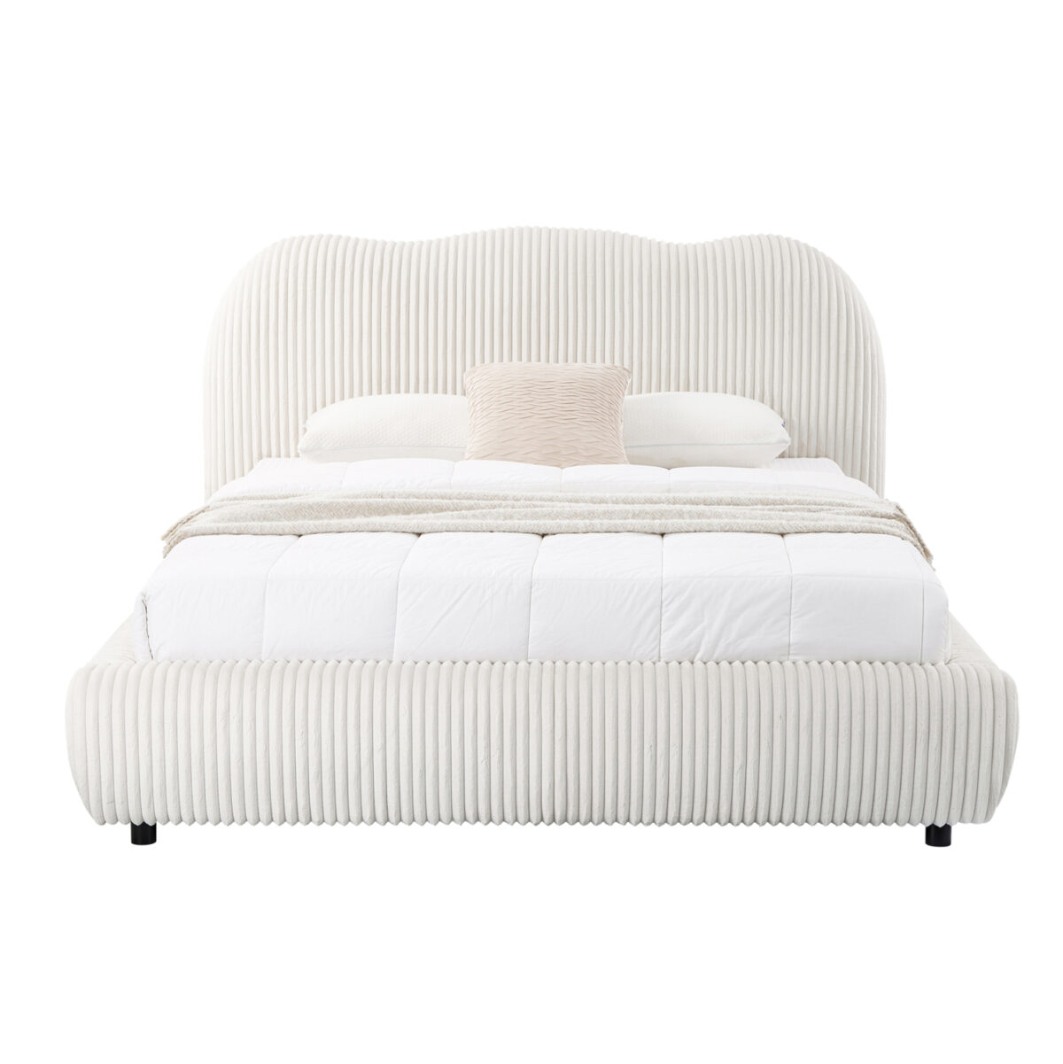 ΚΡΕΒΑΤΙ ΜΕ ΑΠΟΘ.ΧΩΡΟ KALLY LH10.729.03 ΜΠΕΖ FAUX FUR ΥΦΑΣΜΑ--ΓΙΑ ΣΤΡΩΜΑ 160x200εκ - Image 4