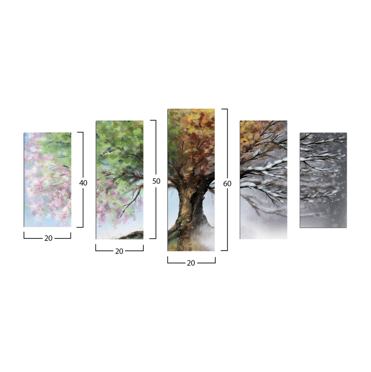 ΠΕΝΤΑΠΤΥΧΟΣ ΠΙΝΑΚΑΣ MDF FOUR SEASONS LH10.7206.05 100X60x0,3 εκ. - Image 2