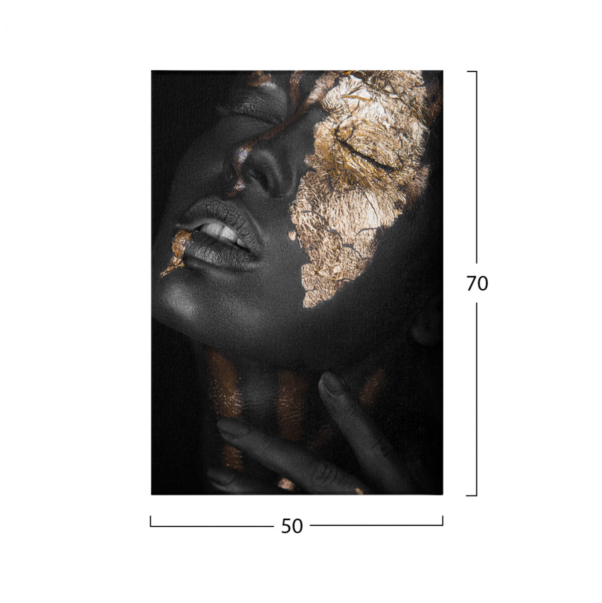 ΠΙΝΑΚΑΣ ΚΑΜΒΑΣ DARK SKINNED GIRL WITH GOLD MAKEUP LH10.7196.01 50X3X70 εκ. - Image 2