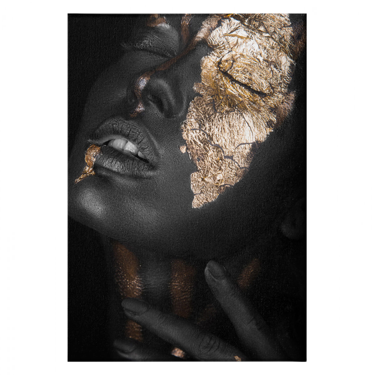 ΠΙΝΑΚΑΣ ΚΑΜΒΑΣ DARK SKINNED GIRL WITH GOLD MAKEUP LH10.7196.01 50X3X70 εκ. - Image 1