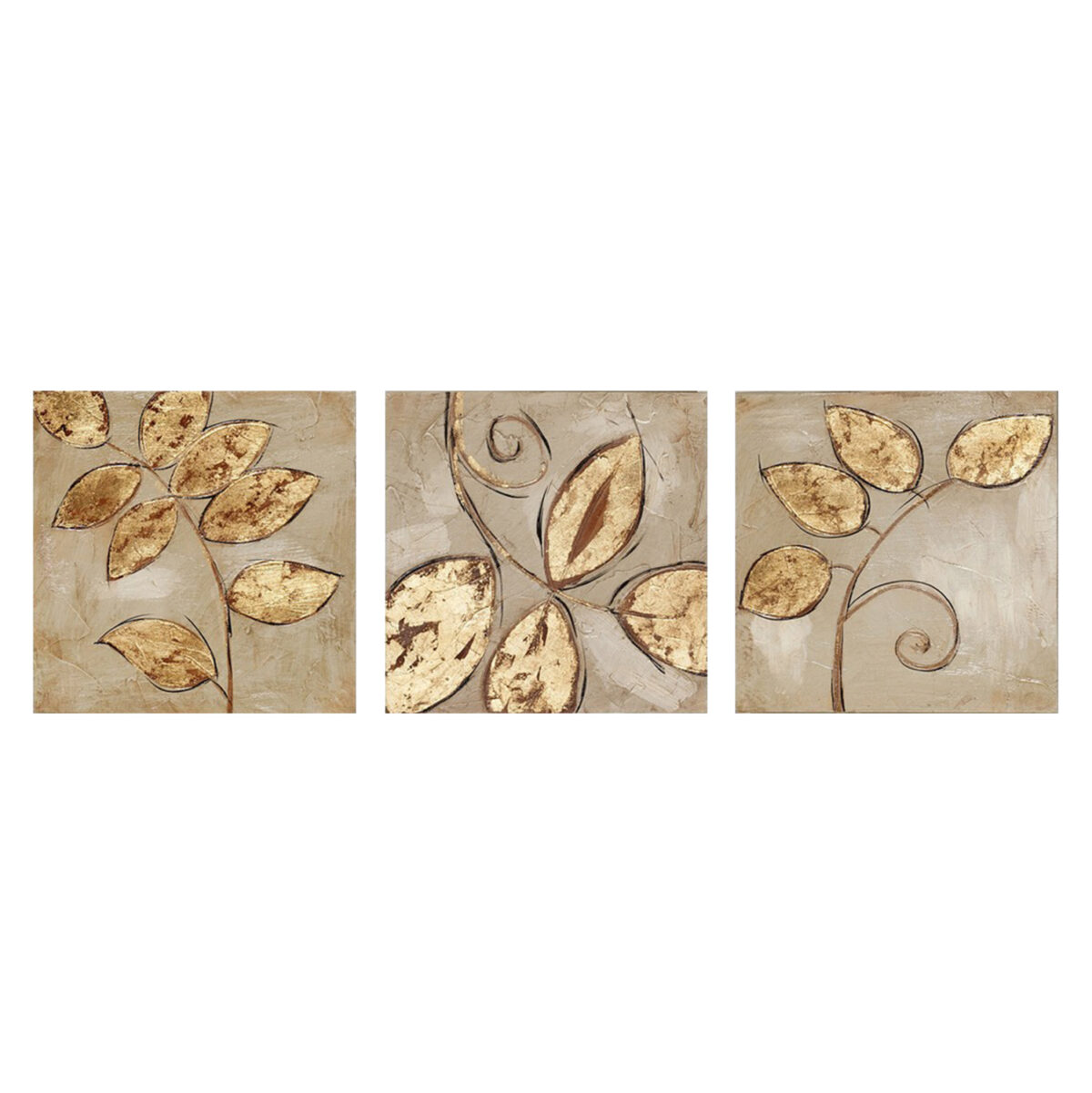 ΠΙΝΑΚΑΣ ΚΑΜΒΑΣ ΤΡΙΠΤΥΧΟ GOLDEN LEAVES LH10.7327 90Χ3Χ30 εκ. - Image 1