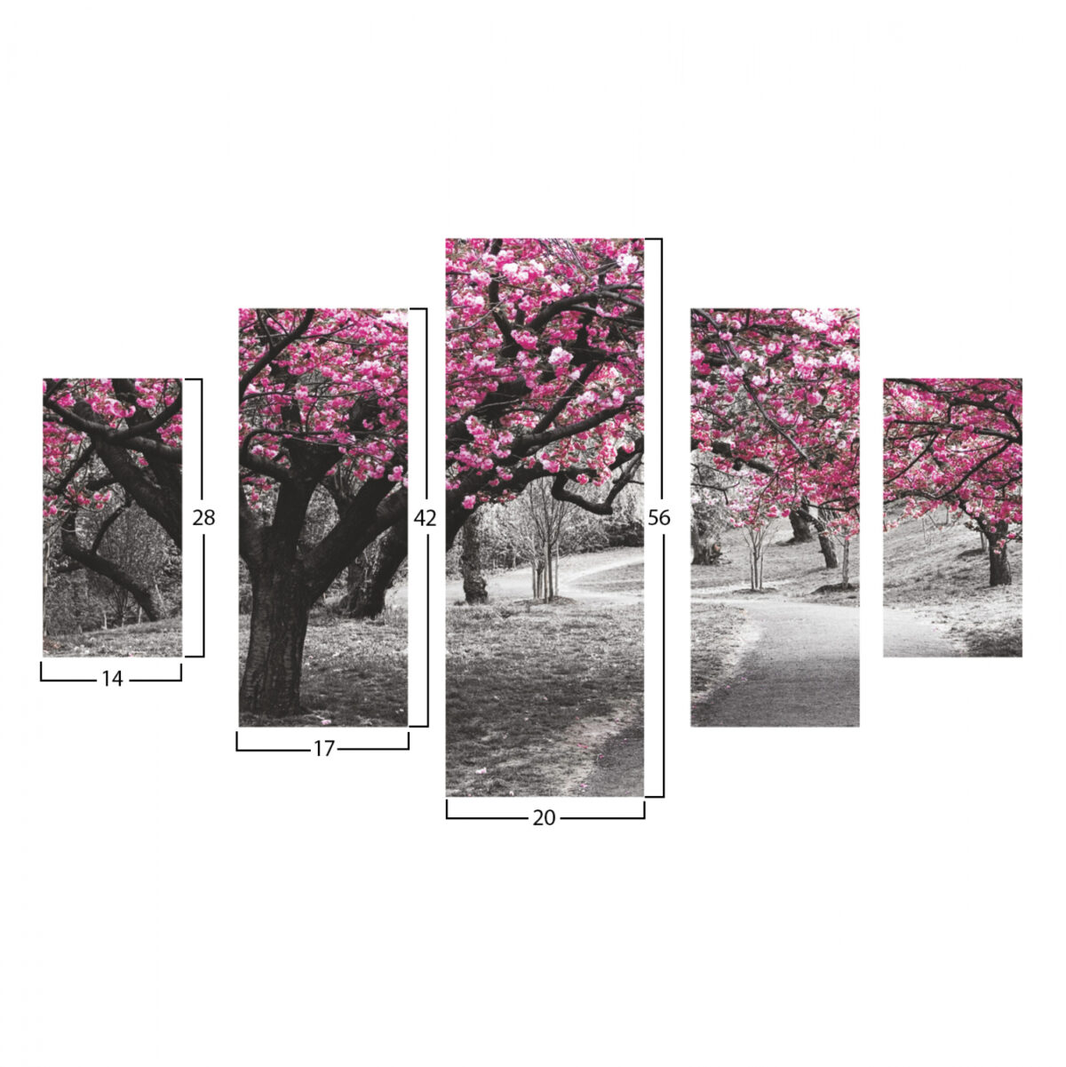 ΠΙΝΑΚΑΣ ΠΕΝΤΑΠΤΥΧΟ MDF BLOOMING TREE 82Χ56x3  LH10.7207.04 - Image 2