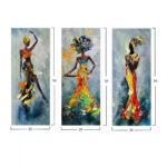 ΠΙΝΑΚΑΣ ΤΡΙΠΤΥΧΟ MDF AFRICAN GIRL IN COLORFUL DRESS LH10.7204.02 60X0,3X50 εκ. - Image 2