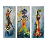 ΠΙΝΑΚΑΣ ΤΡΙΠΤΥΧΟ MDF AFRICAN GIRL IN COLORFUL DRESS LH10.7204.02 60X0,3X50 εκ.