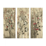 ΠΙΝΑΚΑΣ ΤΡΙΠΤΥΧΟ MDF RED FLOWERS AND BERRIES LH10.7204.01 60x50x0,3 εκ.
