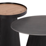 ΣΕΤ 2ΤΜΧ ΤΡΑΠΕΖΙΑ ΣΑΛΟΝΙΟΥ DUNCAN LH10.21081 MDF ΚΑΙ ΚΕΡΑΜΙΚΟ TOP Φ80εκ & Φ45εκ - Image 4