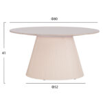 ΣΕΤ 2ΤΜΧ ΤΡΑΠΕΖΙΑ ΣΑΛΟΝΙΟΥ DUNCAN LH10.21082 MDF ΚΡΕΜ ΚΑΙ ΚΕΡΑΜΙΚΟ TOP Φ80εκ & Φ45εκ - Image 2