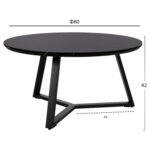 ΣΕΤ 2ΤΜΧ ΤΡΑΠΕΖΙΑ ΣΑΛΟΝΙΟΥ ROCKET LH10.21090 MDF ΜΑΥΡΟ ΜΑΡΜΑΡΟ Φ80εκ & Φ45εκ - Image 2