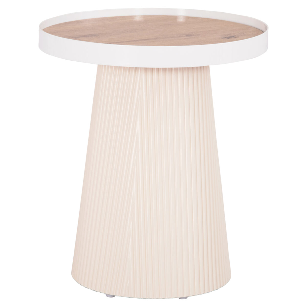 ΤΡΑΠΕΖΑΚΙ ΒΟΗΘΗΤΙΚΟ DENTON LH10.18023.02 MDF TOP ΦΥΣΙΚΟ ΞΥΛΟΥ-ΒΑΣΗ ΛΕΥΚΗ Φ45x51,5Υεκ. - Image 3