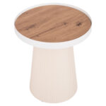 ΤΡΑΠΕΖΑΚΙ ΒΟΗΘΗΤΙΚΟ DENTON LH10.18023.02 MDF TOP ΦΥΣΙΚΟ ΞΥΛΟΥ-ΒΑΣΗ ΛΕΥΚΗ Φ45x51,5Υεκ. - Image 4