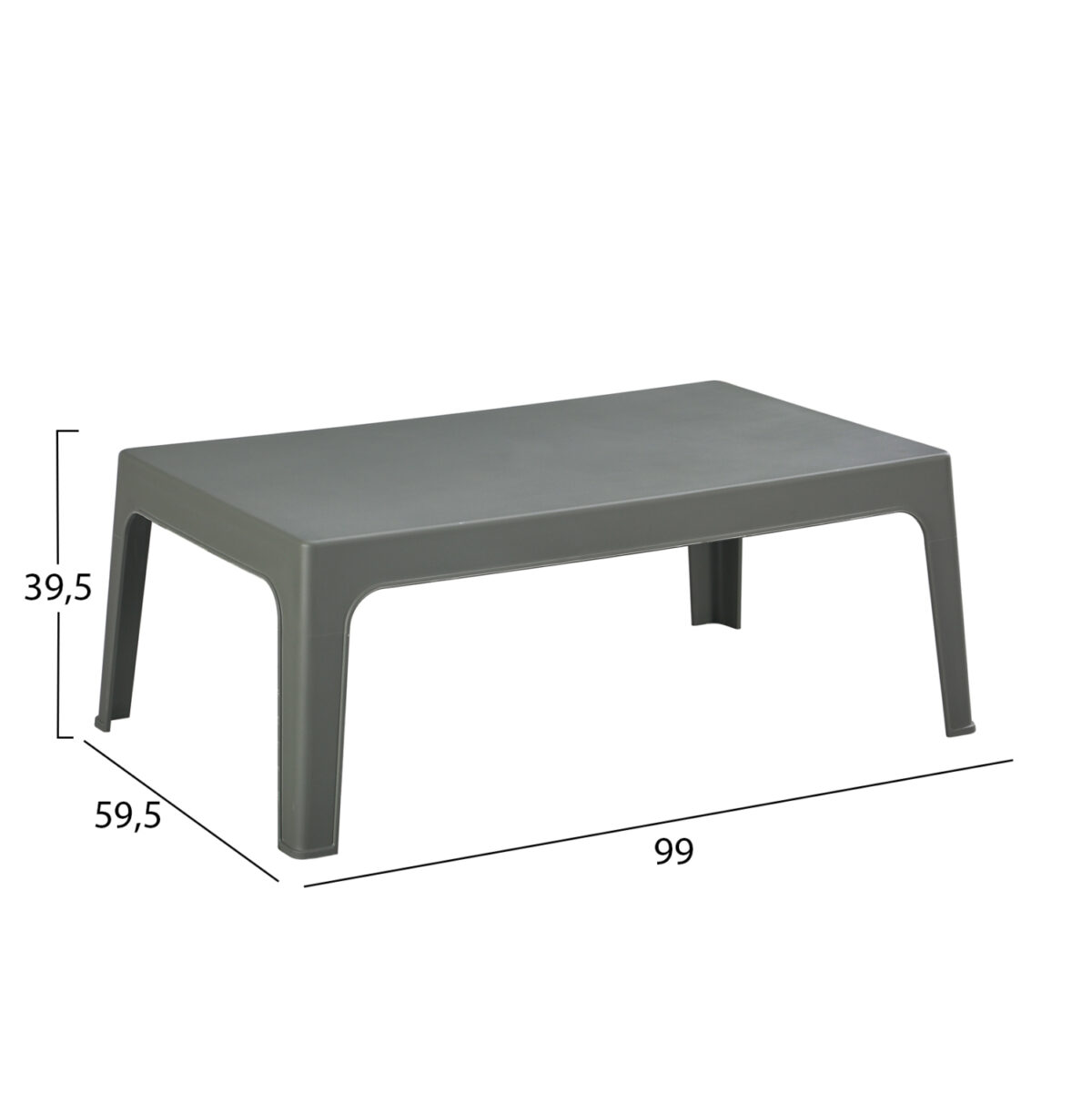 ΤΡΑΠΕΖΑΚΙ ΟΡΘΟΓΩΝΙΟ SLEEK LH10.6367.05 ΠΟΛΥΠΡΟΠΥΛΕΝΙΟ DARK OLIVE 105x64x40Υεκ. - Image 2