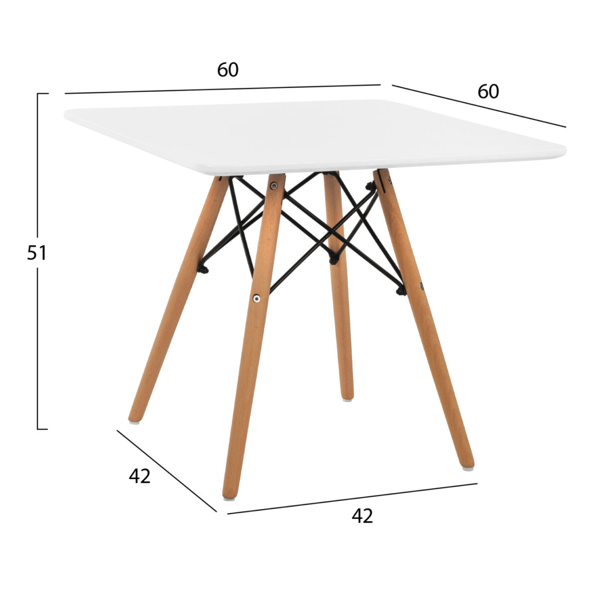 ΤΡΑΠΕΖΙ MINIMAL KID 60X60X51Yεκ. ΛΕΥΚΟ LH10.8452.01 - Image 2