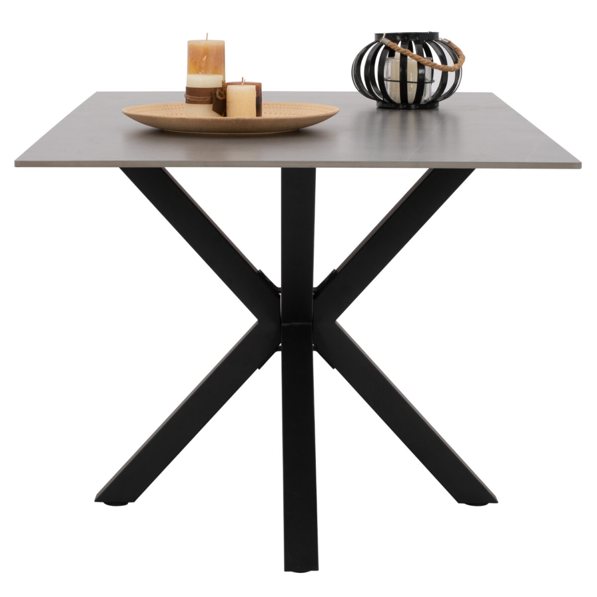 ΤΡΑΠΕΖΙ ΤΡΑΠΕΖΑΡΙΑΣ SYNTEC LH10.9308.03 SINTERED STONE ΓΚΡΙ ΜΕΤΑΛΛΙΚΑ ΠΟΔΙΑ 160x90x75Υεκ. - Image 4