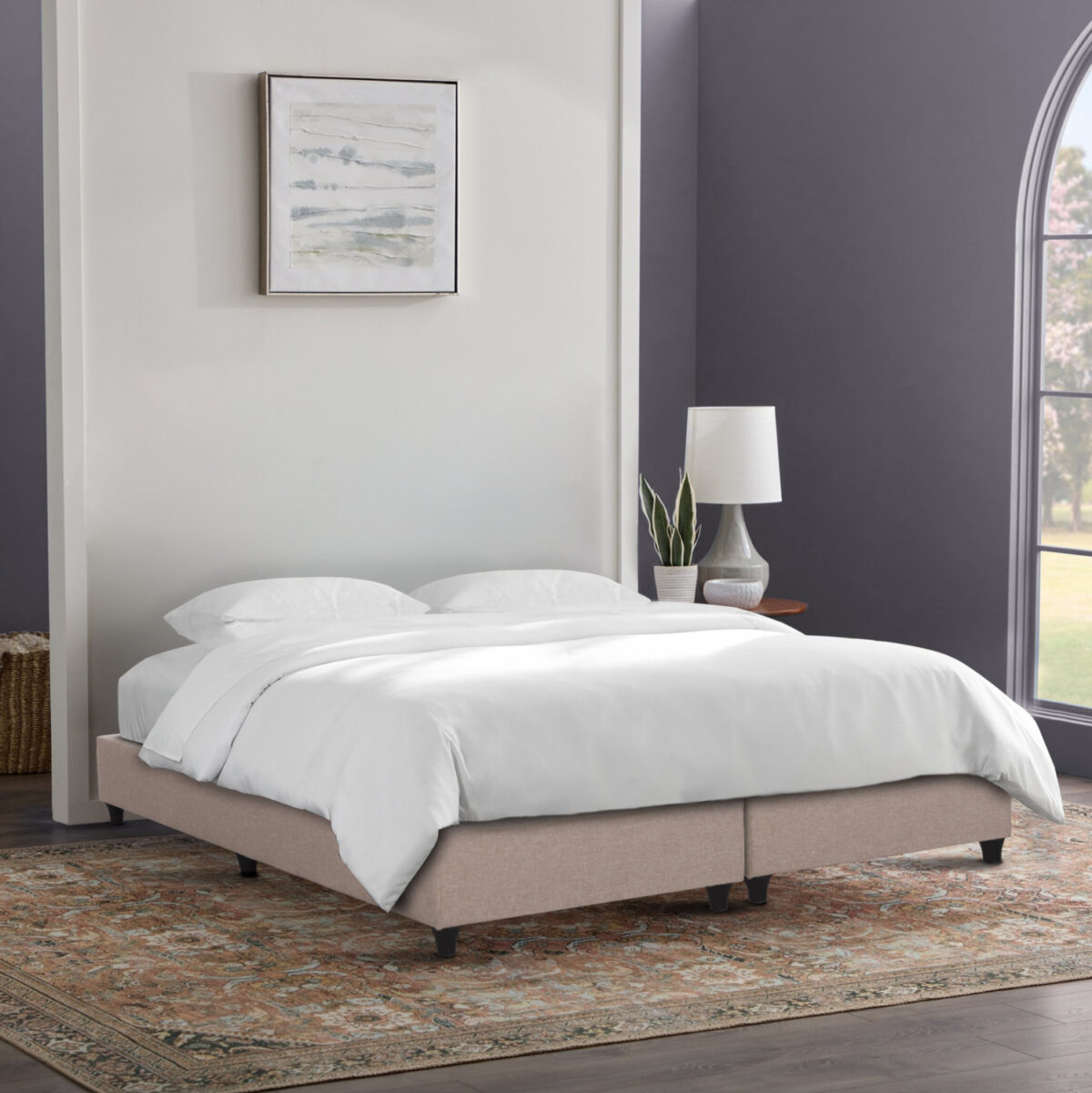 ΥΠΟΣΤΡΩΜΑ/ΚΡΕΒΑΤΙ KING-SIZE SIGGY LH10.21218.01 ΜΠΕΖ ΥΦΑΣΜΑ--ΓΙΑ 180x200εκ. - Image 2