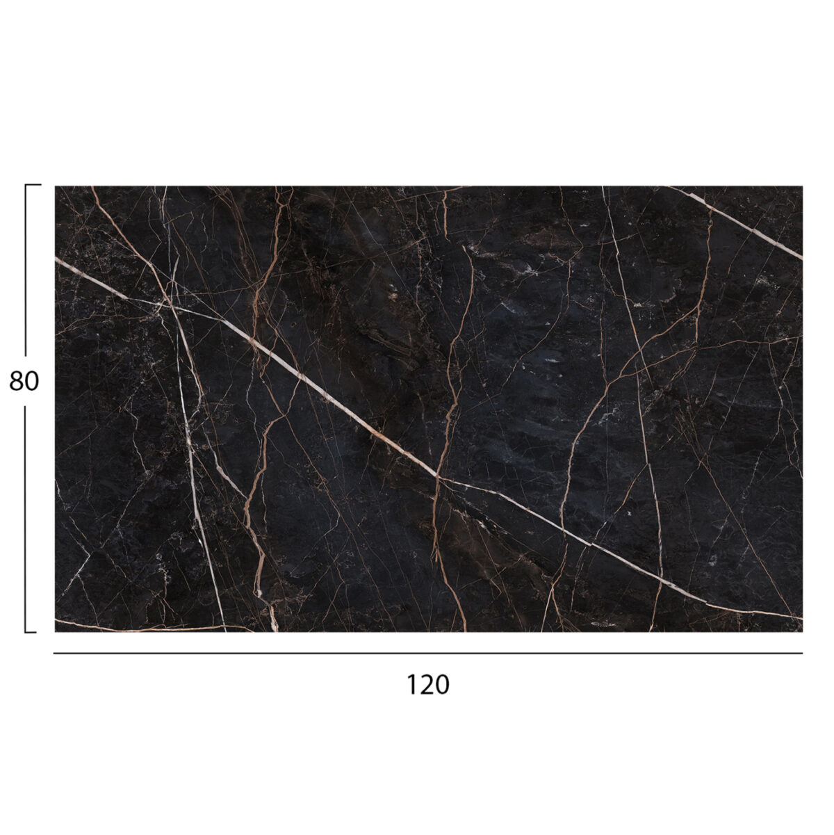 ΕΠΙΦΑΝΕΙΑ ΤΡΑΠΕΖΙΟΥ HPL ΟΡΘΟΓΩΝΙΑ LH10.5840.34 BLACK MARBLE 120x80εκ. - Image 2