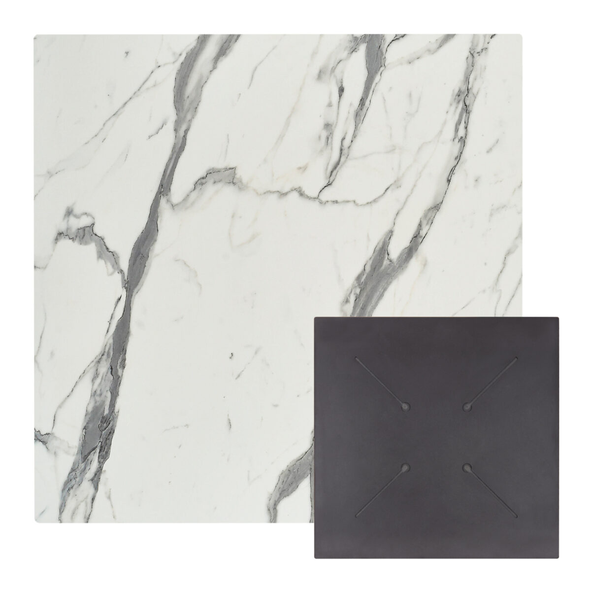 ΕΠΙΦΑΝΕΙΑ ΤΡΑΠΕΖΙΟΥ HPL ΤΕΤΡΑΓΩΝΗ LH10.5837.31 WHITE MARBLE 60x60εκ. - Image 1