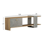 ΕΠΙΠΛΟ ΤΗΛΕΟΡΑΣΗΣ HENRIETTE LH10.8900.13 ΜΕΛΑΜΙΝΗ ΚΑΡΥΔΙ-STONE TEXTURE 120x28,5x39Υεκ. - Image 2