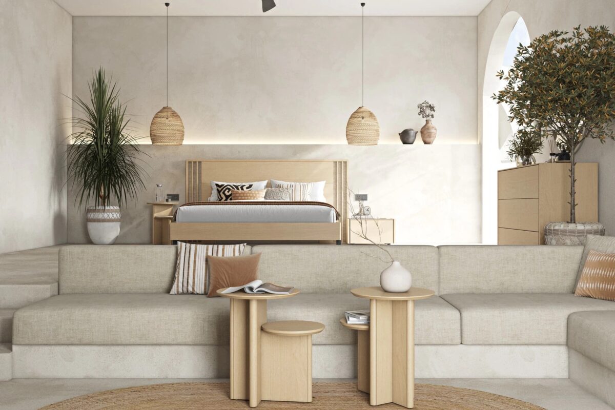 ΣΕΤ ΚΡΕΒΑΤΟΚΑΜΑΡΑΣ ΔΡΥΙΝΗ "FLIP" NATURAL 150/160/180 x 200εκ. - Image 1