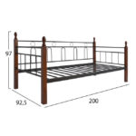 ΚΑΝΑΠΕΣ ΚΡΕΒΑΤΙ REVEN ΣΤΡΩΜΑ 90Χ190 εκ ΜΕΤΑΛΛΟ ΚΑΙ ΞΥΛΟ LH10.367 - Image 2