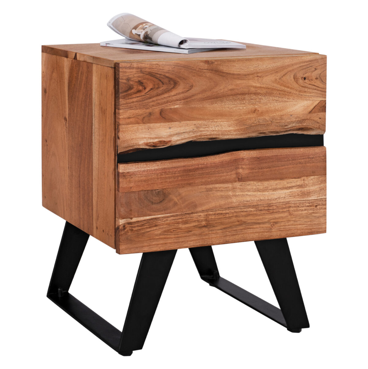 ΚΟΜΟΔΙΝΟ ALICIA LH10.8360.11 ΑΠΟ ΜΑΣΙΦ ΞΥΛΟ ΑΚΑΚΙΑΣ 45x35x56Yεκ. - Image 1