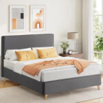 ΚΡΕΒΑΤΙ MAYLIN ΑΠΟ ΓΚΡΙ ΥΦΑΣΜΑ & ΣΚ. ΓΚΡΙ ΡΕΛΙ LH10.598.10 ΓΙΑ ΣΤΡΩΜΑ 120x200 EK.