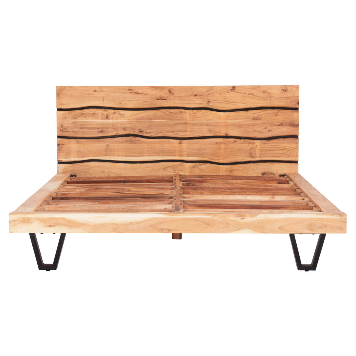 ΚΡΕΒΑΤΙ ALICIA ΑΠΟ ΜΕΤΑΛΛΟ ΚΑΙ ΜΑΣΙΦ ΞΥΛΟ ΑΚΑΚΙΑΣ 217x180,5x94Yεκ.(ΣΤΡΩΜΑ 160Χ200)LH10.8359.11 - Image 4