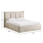 ΚΡΕΒΑΤΙ ΔΙΠΛΟ SANDRA LH10.732.03 ΜΠΕΖ ΥΦΑΣΜΑ & ΑΠΟΘΗΚΕΥΤΙΚΟΣ ΧΩΡΟΣ ΓΙΑ  ΣΤΡΩΜΑ 160x200εκ - Image 3