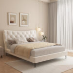 ΚΡΕΒΑΤΙ ΔΙΠΛΟ JILL LH10.737.03 ΥΦΑΣΜΑ ΣΕ ΜΠΕΖ--ΓΙΑ ΣΤΡΩΜΑ 160x200εκ.