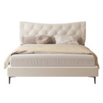 ΚΡΕΒΑΤΙ ΔΙΠΛΟ JILL LH10.737.03 ΥΦΑΣΜΑ ΣΕ ΜΠΕΖ--ΓΙΑ ΣΤΡΩΜΑ 160x200εκ. - Image 4