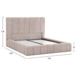 ΚΡΕΒΑΤΙ REMO ΜΕ ΑΠΟΘΗΚΕΥΤΙΚΟ ΧΩΡΟ LH10.719.10 ΥΦΑΣΜΑ TEDDY ΜΠΕΖ-ΓΙΑ ΣΤΡΩΜΑ 160x200εκ - Image 3