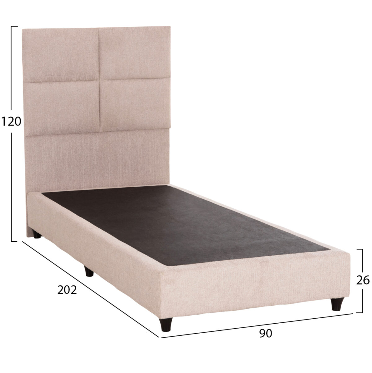 ΚΡΕΒΑΤΙ ΜΟΝΟ MILO LH10.652.32 ΜΠΕΖ TEDDY ΥΦΑΣΜΑ ΓΙΑ ΣΤΡΩΜΑ 90x200εκ - Image 2