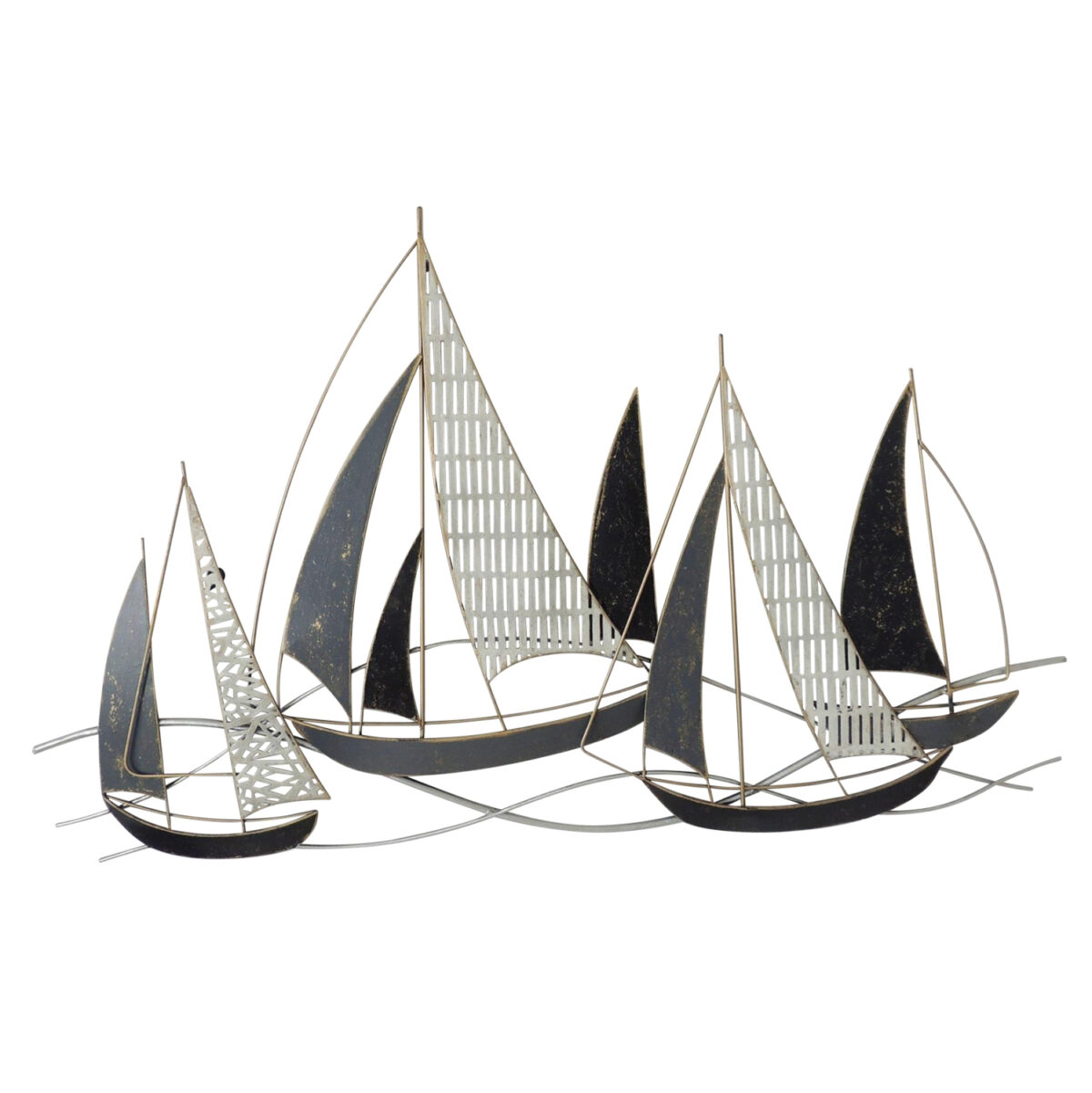 ΜΕΤΑΛΛΙΚΟ ΔΙΑΚΟΣΜΗΤΙΚΟ ΤΟΙΧΟΥ LH10.7160 ΑΝΘΡΑΚΙ ΛΕΥΚΟ ΧΡΥΣΟ 91x3x55Y εκ. - Image 1