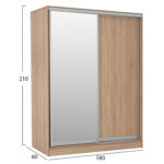 ΝΤΟΥΛΑΠΑ 2ΦΥΛΛΗ 180X60X210Υεκ. ΣΥΡΟΜΕΝΗ ΜΕ ΚΑΘΡΕΠΤΗ SONAMA OAK LH10.2437 - Image 2