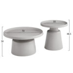 ΣΕΤ 2 ΤΡΑΠΕΖΙΑ ΣΑΛΟΝΙΟΥ RINKON2 LH10.18304.03 ΜΕΤΑΛΛΟ ΣΕ ΓΚΡΙ Φ50εκ & Φ70εκ - Image 2