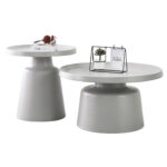 ΣΕΤ 2 ΤΡΑΠΕΖΙΑ ΣΑΛΟΝΙΟΥ RINKON2 LH10.18304.03 ΜΕΤΑΛΛΟ ΣΕ ΓΚΡΙ Φ50εκ & Φ70εκ