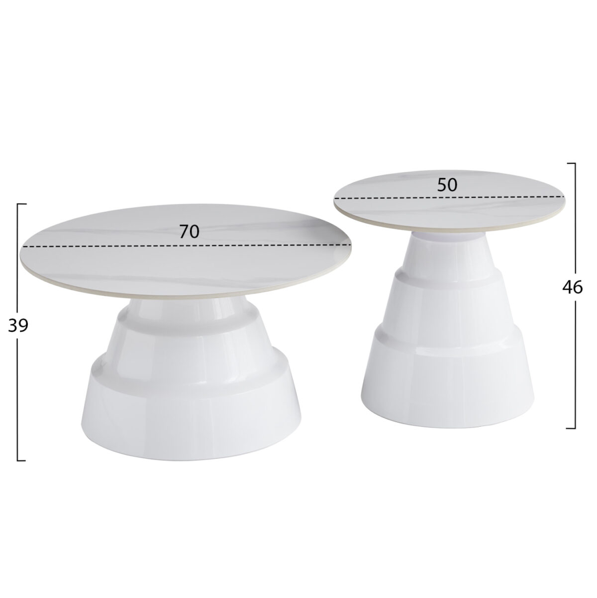 ΣΕΤ 2 ΤΡΑΠΕΖΙΑ ΣΑΛΟΝΙΟΥ LIDOX LH10.18306.01 SINTERED STONE TOPS KAI ΒΑΣΕΙΣ--ΛΕΥΚΑ Φ50 & Φ70 - Image 2