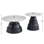 ΣΕΤ 2 ΤΡΑΠΕΖΙΑ ΣΑΛΟΝΙΟΥ LIDOX LH10.18306.02 SINTERED STONE TOP- SNOW WHITE ΧΡΩΜΑ Φ50 & Φ70 - Image 2