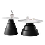 ΣΕΤ 2 ΤΡΑΠΕΖΙΑ ΣΑΛΟΝΙΟΥ LIDOX LH10.18306.02 SINTERED STONE TOP- SNOW WHITE ΧΡΩΜΑ Φ50 & Φ70