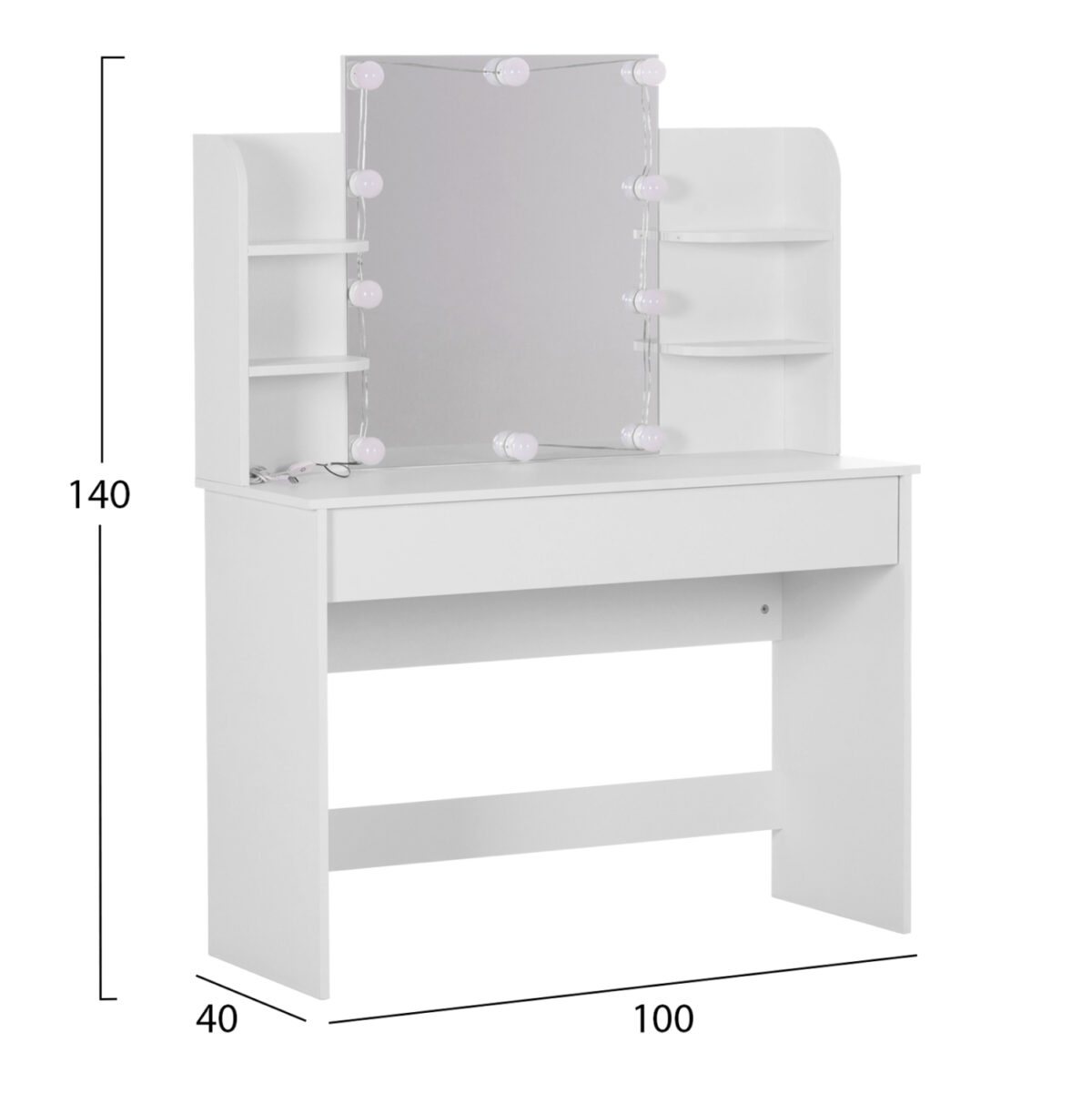 ΤΟΥΑΛΕΤΑ ΜΕ ΦΩΤΙΣΜΟ LED-ΡΑΦΙΑ-ΣΥΡΤΑΡΙΑ LAURYN LH10.2502.03 ΛΕΥΚΟ 108x40x140Υεκ - Image 2