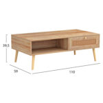 ΤΡΑΠΕΖΙ ΣΑΛΟΝΙΟΥ ΜΕΛΑΜΙΝΗΣ COLM RATTAN LH10.9224.11 ΣΕ ΦΥΣΙΚΟ ΧΡΩΜΑ 110x59x39,5Yεκ. - Image 2