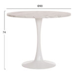 ΤΡΑΠΕΖΙ ΤΡΑΠΕΖΑΡΙΑΣ ROLLO LH10.9421.11 ΣΤΡΟΓΓΥΛΟ WHITE MARBLE Φ90x74Υεκ. - Image 2