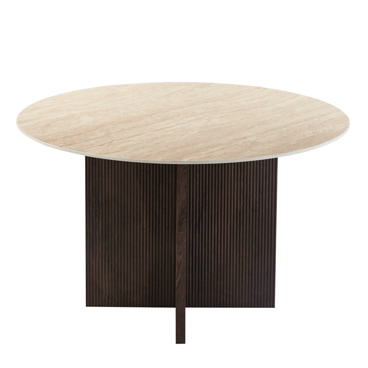 ΤΡΑΠΕΖΙ ΤΡΑΠΕΖΑΡΙΑΣ ΣΤΡΟΓΓΥΛΟ SKY LH10.18331 ΚΕΡΑΜΙΚΟ TOP ΟΨΗ ΤΡΑΒΕΡΤΙΝΑΣ Φ120x76Υεκ - Image 2