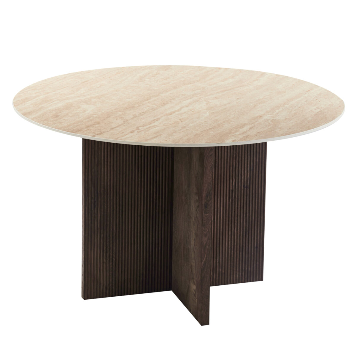 ΤΡΑΠΕΖΙ ΤΡΑΠΕΖΑΡΙΑΣ ΣΤΡΟΓΓΥΛΟ SKY LH10.18331 ΚΕΡΑΜΙΚΟ TOP ΟΨΗ ΤΡΑΒΕΡΤΙΝΑΣ Φ120x76Υεκ - Image 1