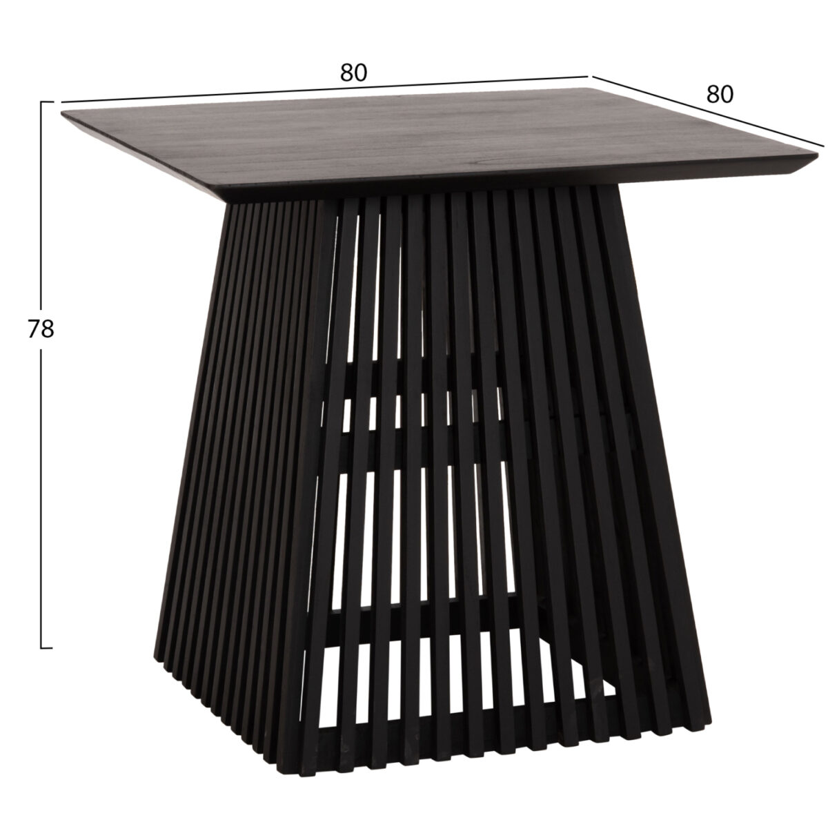 ΤΡΑΠΕΖΙ ΤΡΑΠΕΖΑΡΙΑΣ ΤΕΤΡΑΓΩΝΟ FRANTZ LH10.9458.02 MINDI ΞΥΛΟ ΜΑΥΡΟ 80x80x78Yεκ. - Image 2