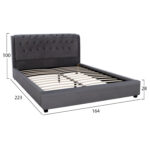 ΚΡΕΒΑΤΙ ODALYS 150X200 ΒΕΛΟΥΔΟ ΥΦΑΣΜΑ ΓΚΡΙ LH10.549.11 164x223x100 εκ. - Image 3